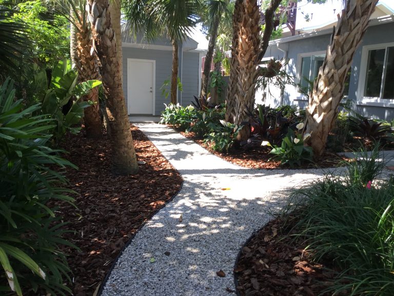 Beacon St BackYard-Resort Style Tropical Landscaping With Coquina Walkway-South-Final