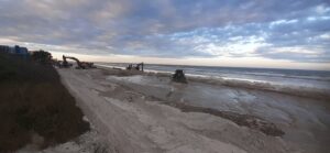 Beach Restoration - Grading the newly placed sand North